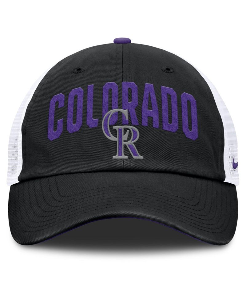 Men's Black Colorado Rockies Primetime Club Adjustable Trucker Hat