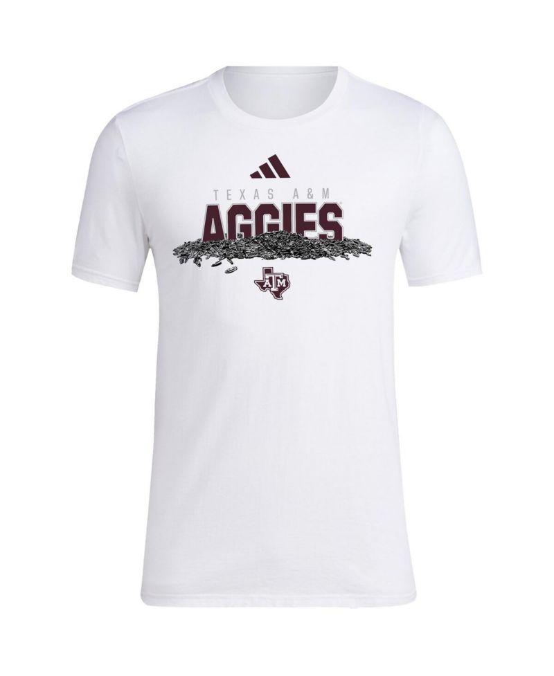 Men's White Texas A&M Aggies Baseball Sunflower Seeds T-Shirt