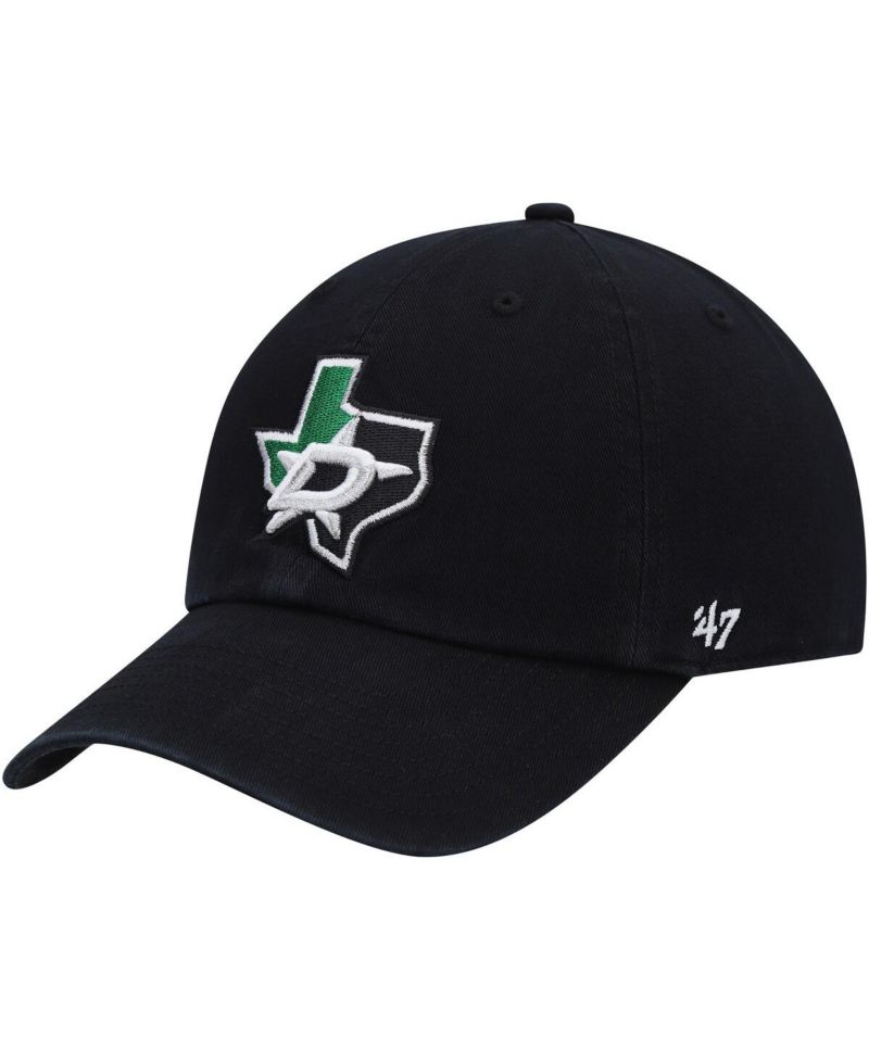 Men's Black Dallas Stars Clean Up Adjustable Hat