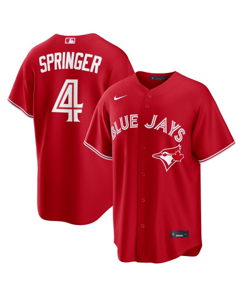 Men's George Springer Red Toronto Blue Jays Canada Day Replica Jersey