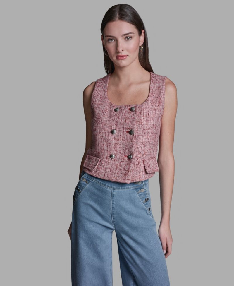 Women's Square Neck Double Breasted Vest