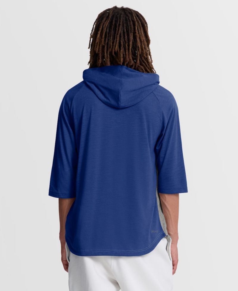 Men's Gray Kansas City Royals Authentic Collection Flux Dri-FIT Raglan 3/4-Sleeve Hooded T-Shirt