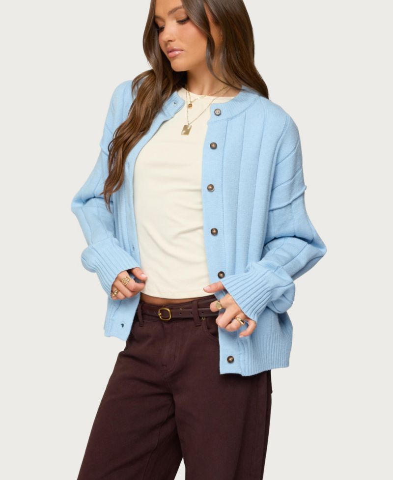 Women's Joanie Wide Ribbed Knit Cardigan