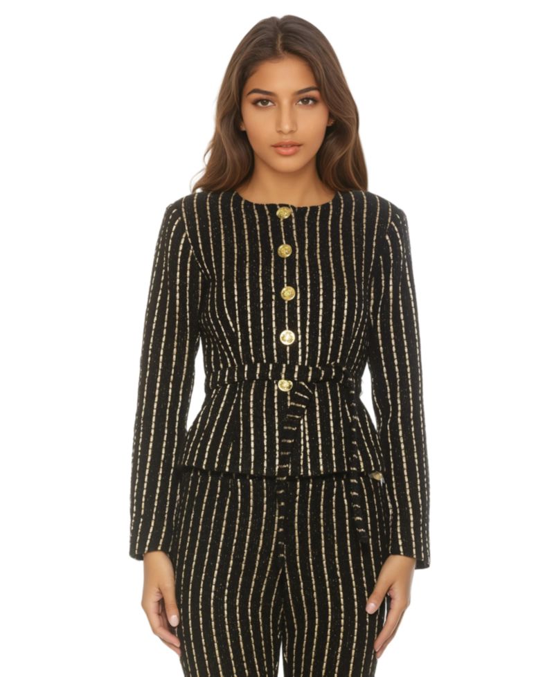 Women's Arjun Tweed Long Sleeve Scoop Neck Sweater Jacket