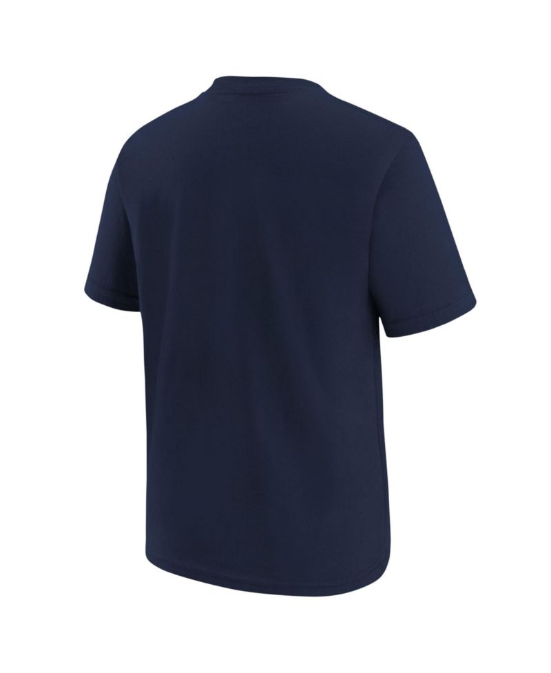 Big Boys and Girls Athletic Navy Detroit Tigers Wordmark T-Shirt