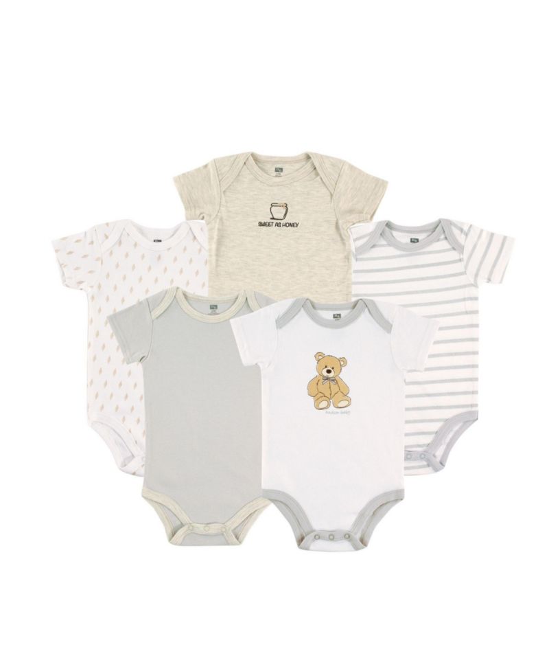 Baby Unisex Five-Piece Set of Cotton Infant All-in-One Bodysuits