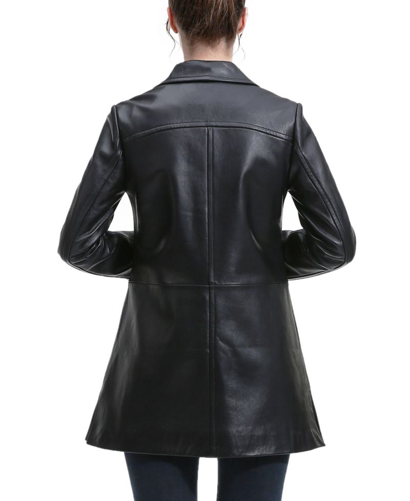 Women's Eloise A-Line Leather Coat