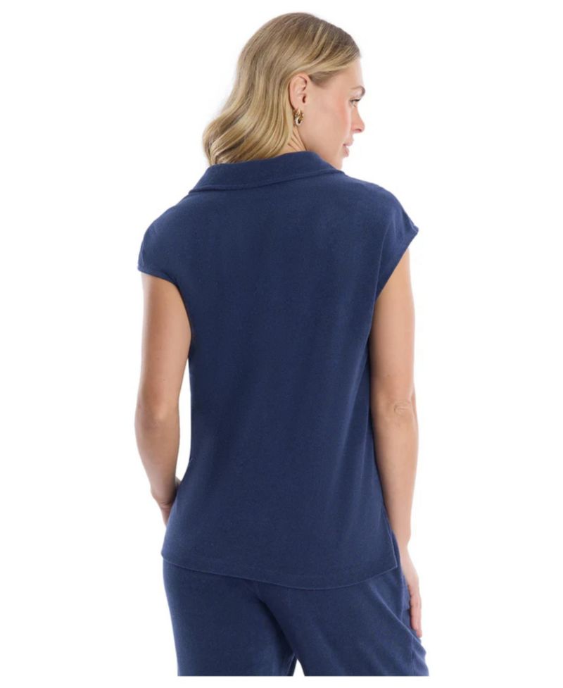 Women's Crochet Trim Polo Tee