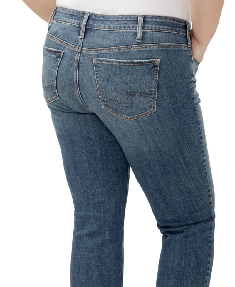 Plus Size Elyse Mid Rise Comfort Fit Ankle Straight Jeans