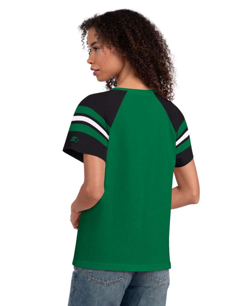 Women's Kelly Green Philadelphia Eagles Game On Notch Neck Raglan T-Shirt