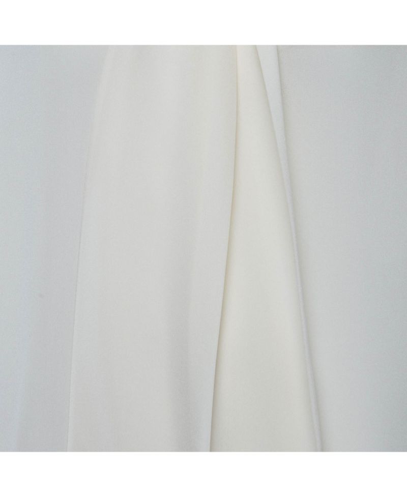 Women's Cream Silk Tie-Neck Long-Sleeve Blouse