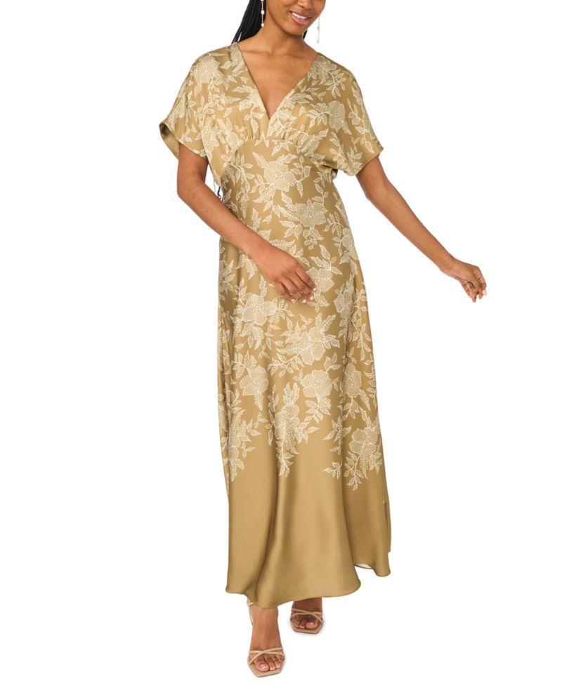 Women's Dolman-Sleeve V-Neck Maxi Dress