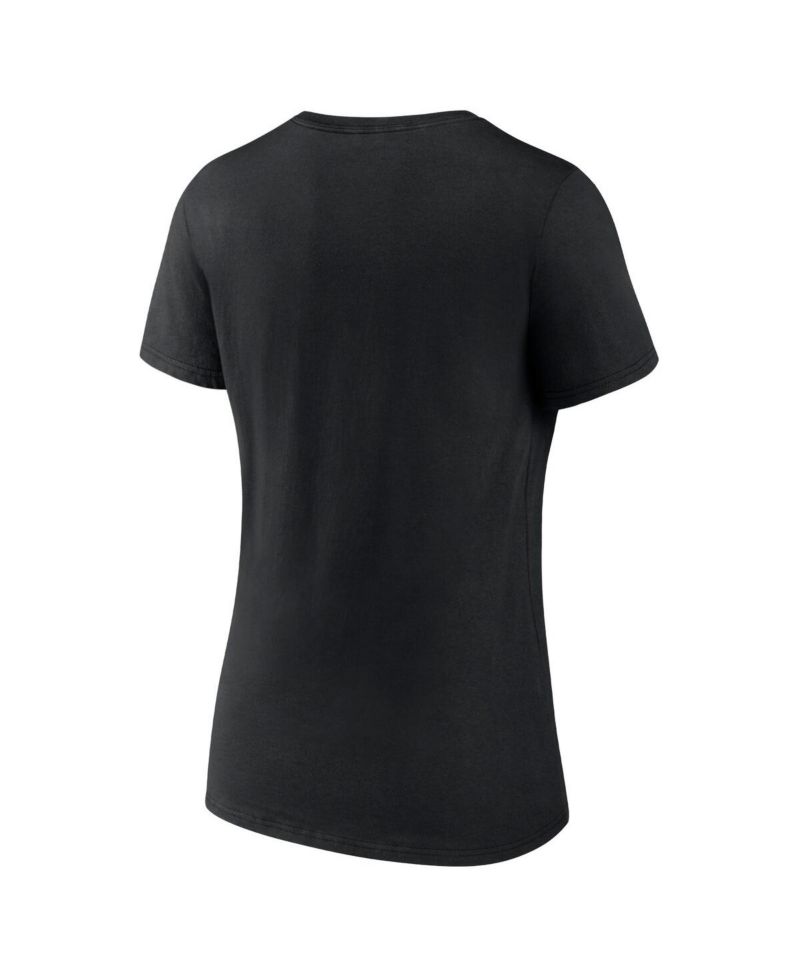 Women's Black San Francisco Giants Team Lockup V-Neck T-shirt