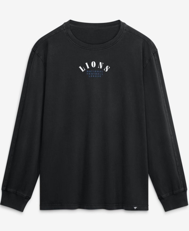 Men's Black Detroit Lions Relaxed Fullback Drive Long Sleeve Fashion Top