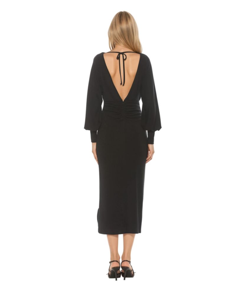 Women's Uri Boatneck Dolman Sleeve Dress with V Back