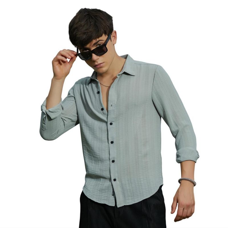 Men's Cloud Grey Trough-Tactile Shirt