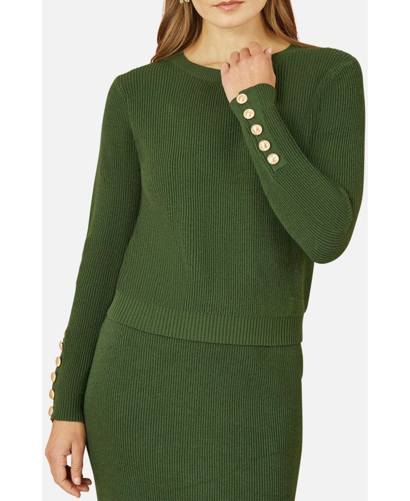 Women's Sleeve Button Detail Jumper