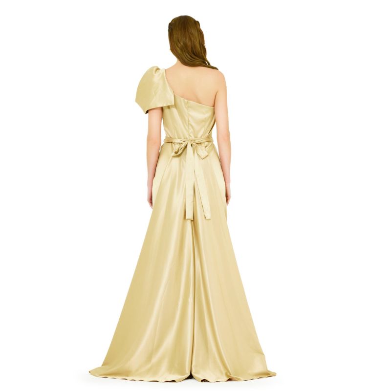 Women's One Shoulder Draped Sleeve Gown