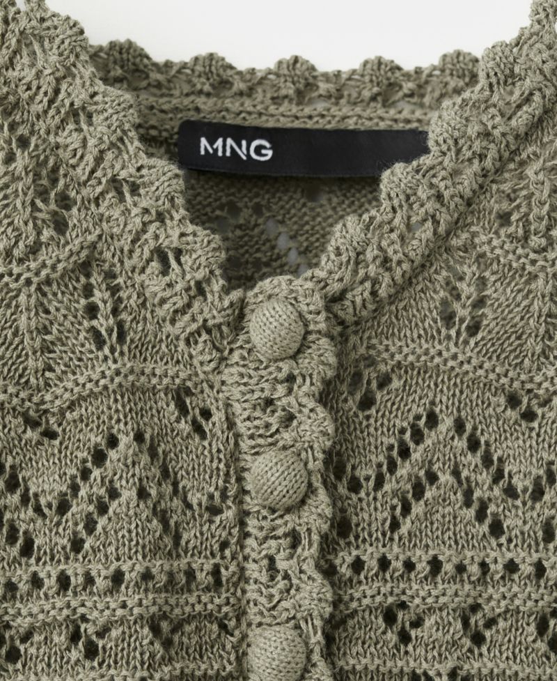 Women's Buttons Open-Knit Top
