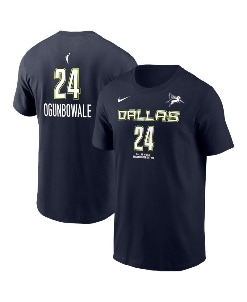 Men's Arike Ogunbowale Navy Dallas Wings Explorer Edition Name & Number T-Shirt
