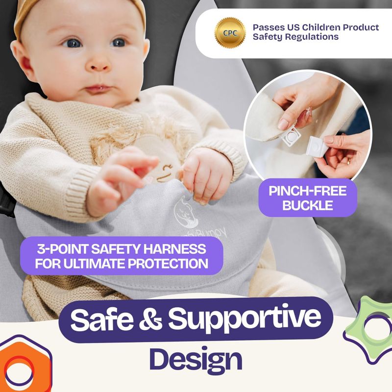 Kids Portable 2 in 1 Bouncer – Versatile Bouncer Chair Bouncer with Ergonomic Support to Use, Oatmeal