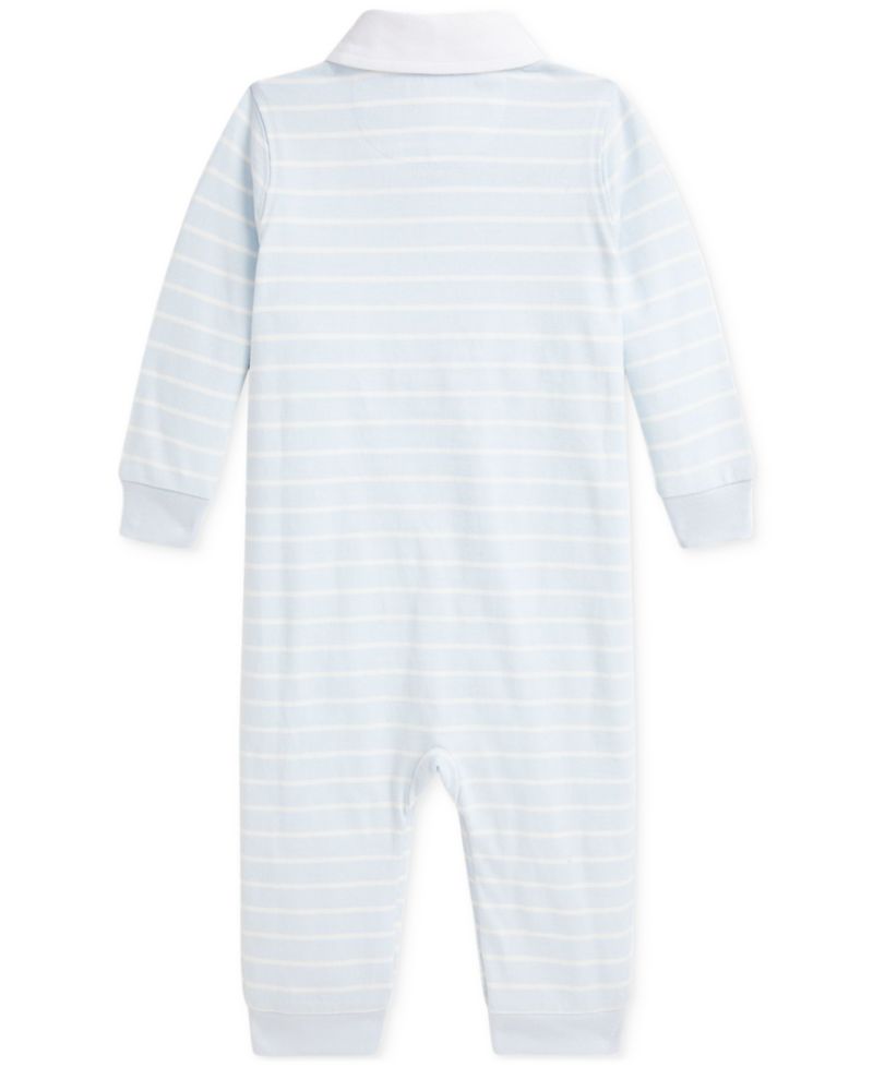 Baby Striped Cotton Jersey Coverall