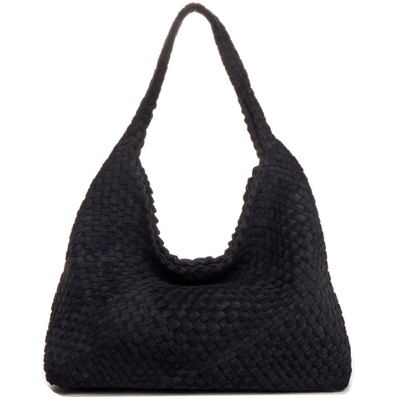 Women's Suede Woven Hobo Bag Large Slouchy Tote for Women Work Shoulder Bag
