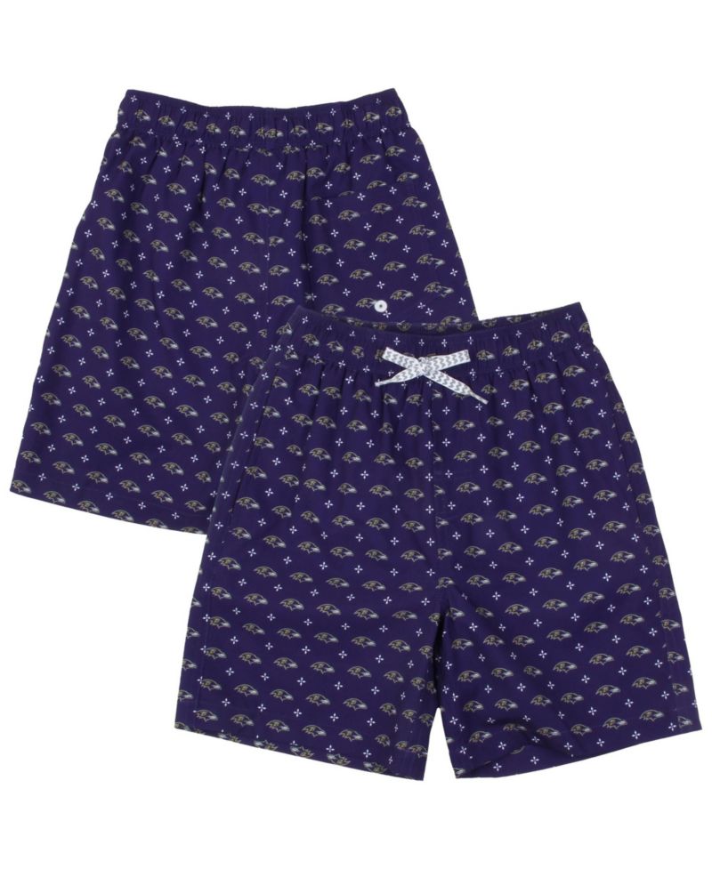 Boys' and Girls' Baltimore Ravens Fleur Four-Way Stretch Swim Trunks