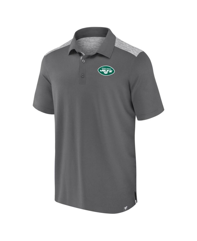 Men's Gray New York Jets Long Shot Polo Shirt