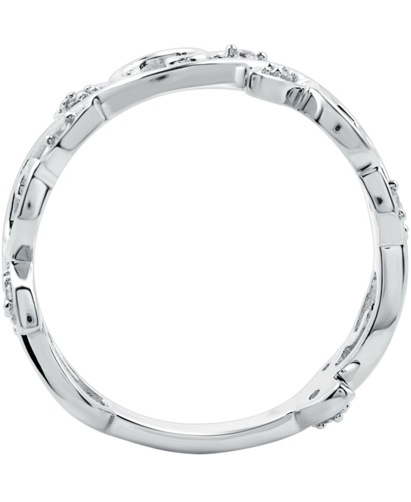 Diamond Vine & Leaf Ring (1/10 ct. t.w.) in Sterling Silver