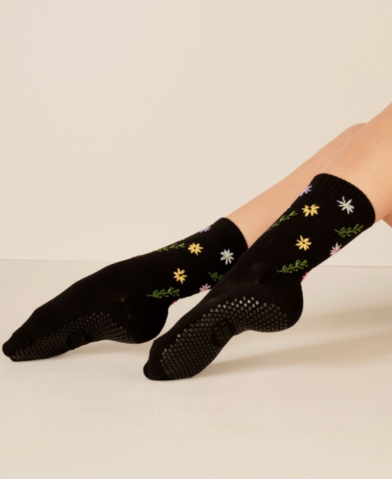 Lucky Honey Women's Wildflower Grip Crew Socks