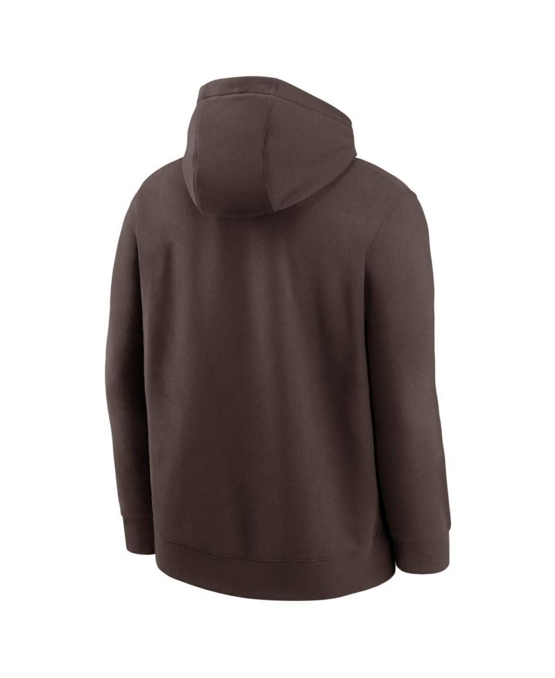 Men's Brown San Diego Padres Cooperstown Collection Logo Club Pullover Hoodie