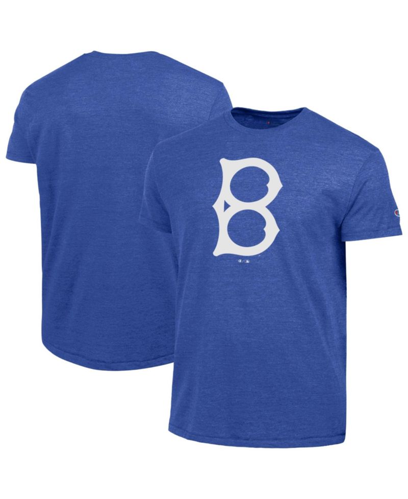 Men's Royal Brooklyn Dodgers Cooperstown Logo Tri-Blend T-Shirt