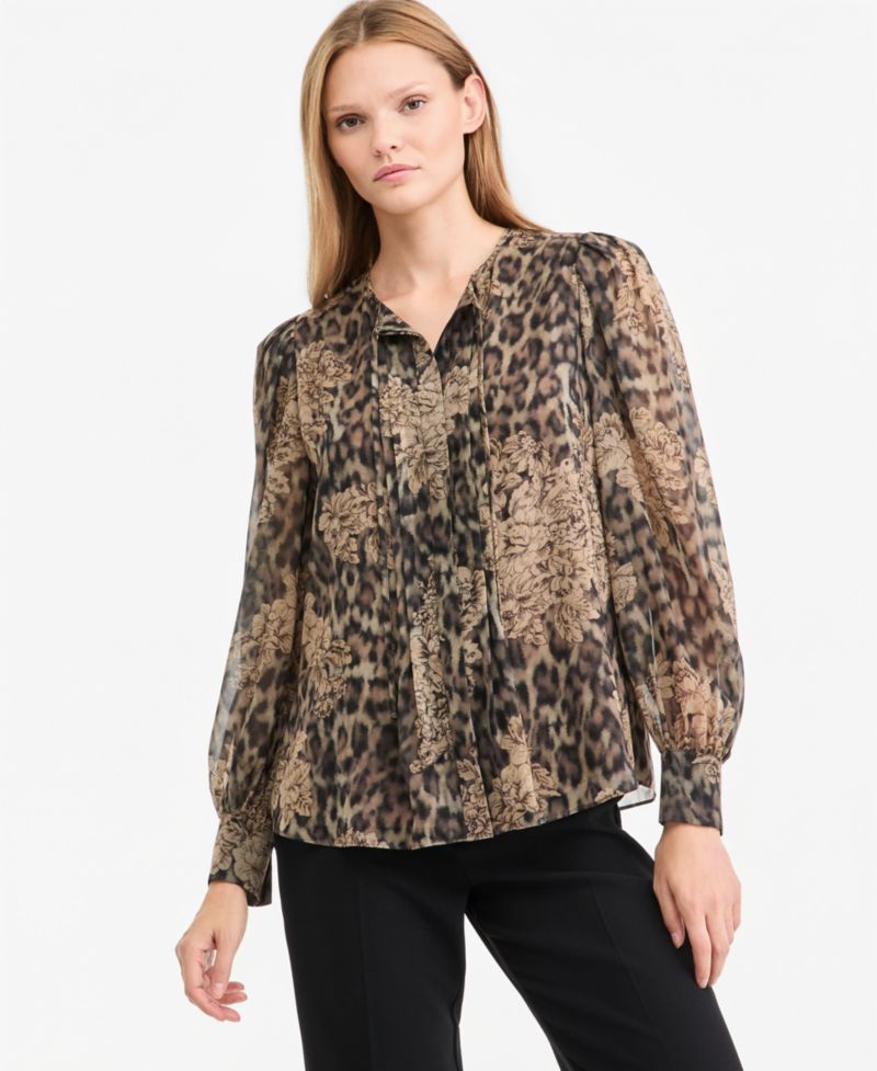 Women's Bella Long-Sleeve Sheer Blouse, Macy's Exclusive