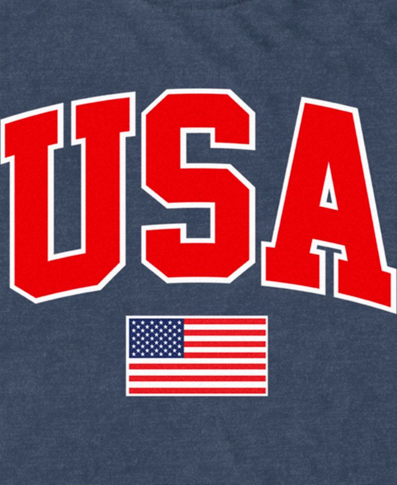 Men's USA Collegiate and Flag Short Sleeve T-Shirt