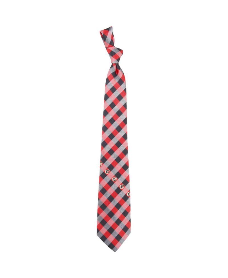 Men's Calgary Flames Woven Poly Check Tie
