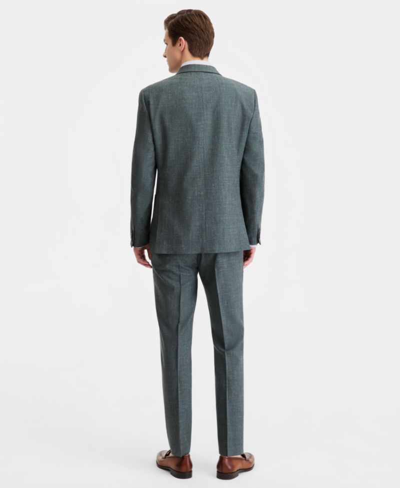 Mens Modern-Fit Wool Silk Linen Suit Separates Pants