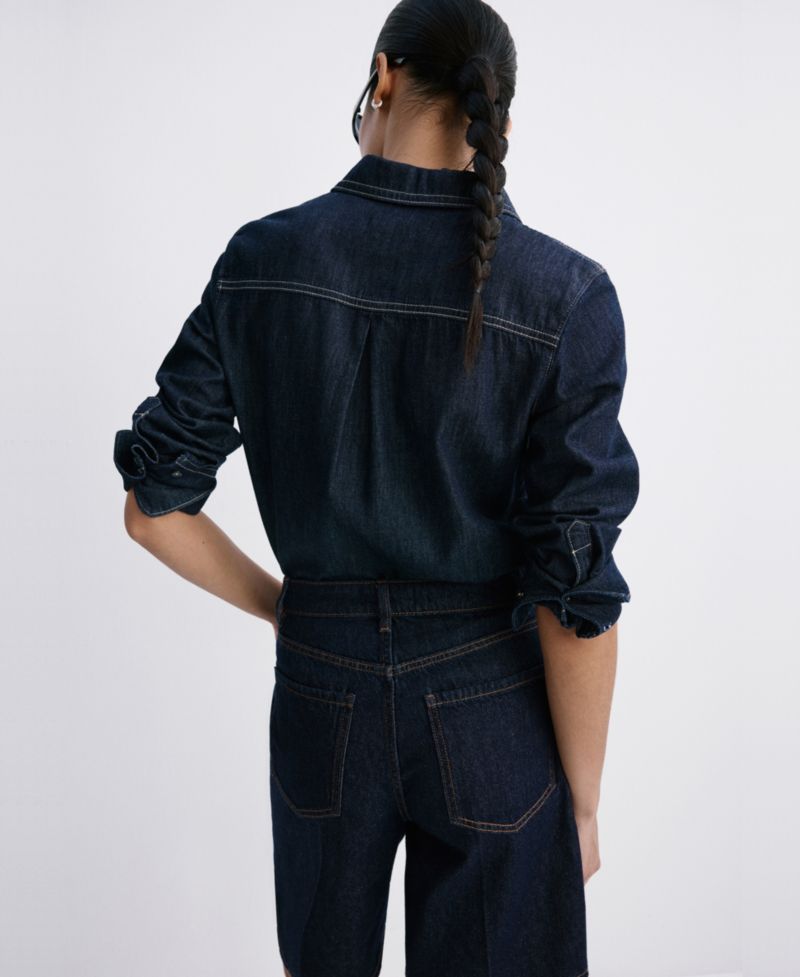 Women's High-Waist Straight-Fit Denim Shorts