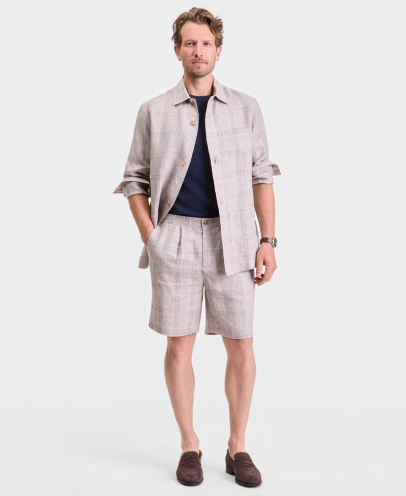 Men's Dash Plaid Linen Shorts