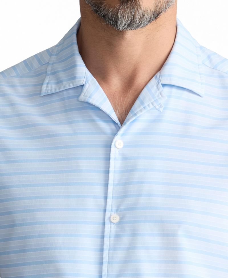 Men's Regular Fit Performance Short-Sleeve Camp Collar Shirt