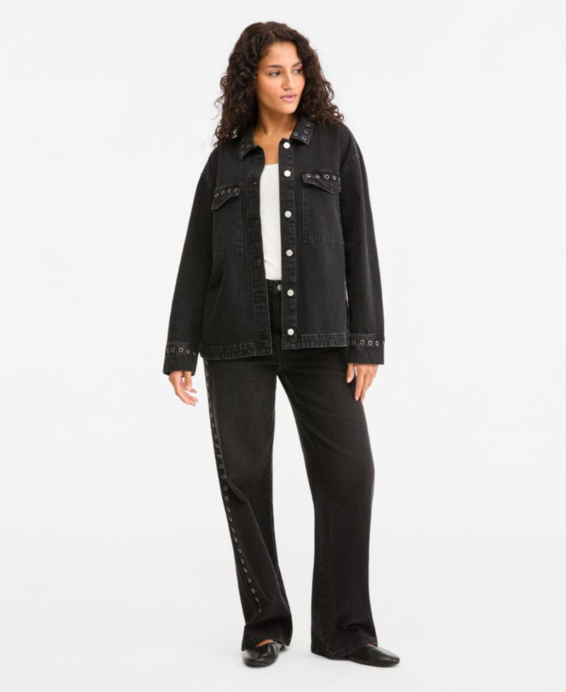 Women's Grommet Denim Jacket
