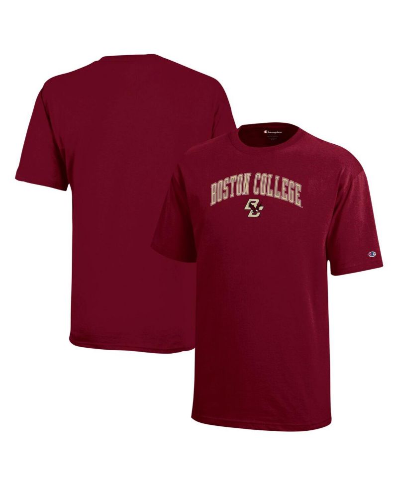 Big Boys and Girls Maroon Boston College Eagles Arch Over Logo T-Shirt