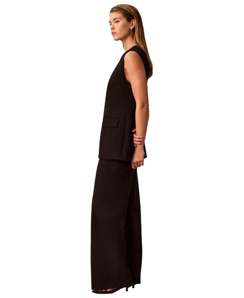 Petite High-Waist Straight-Leg Pull-On Pants