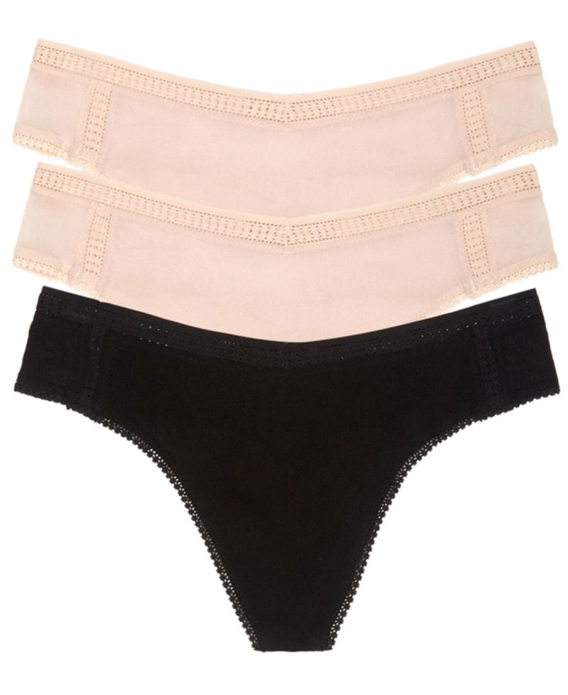 Women's High-Cut High-Rise Gossamer Mesh Thong, 3-Pack