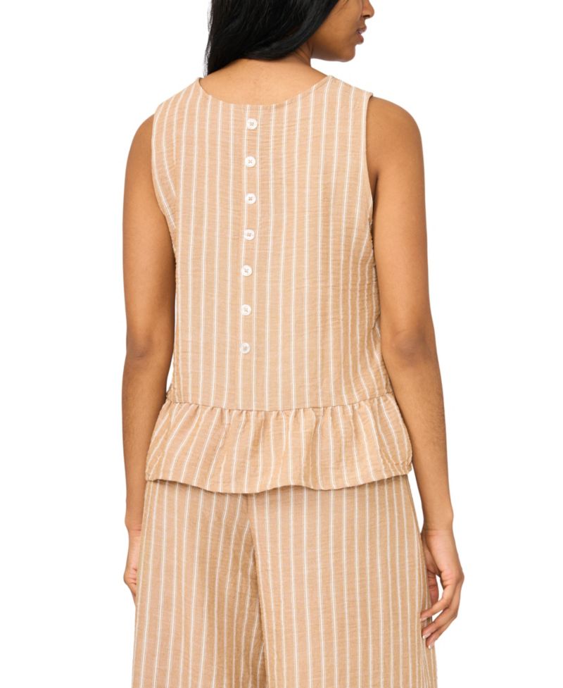 Women's Solid Ruffle Crewneck Peplum Top
