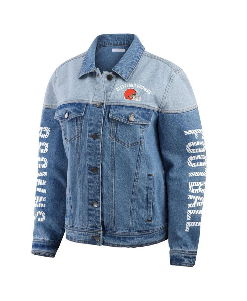 Women's Cleveland Browns Full-Button Denim Jacket