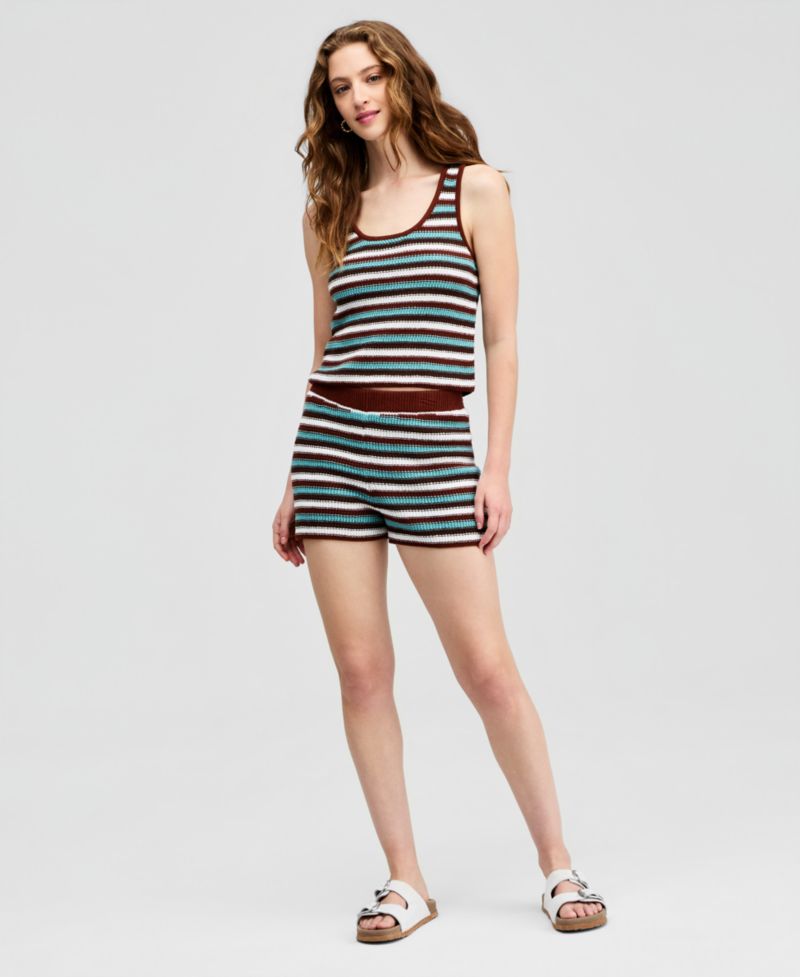 Women's Crochet Striped Short