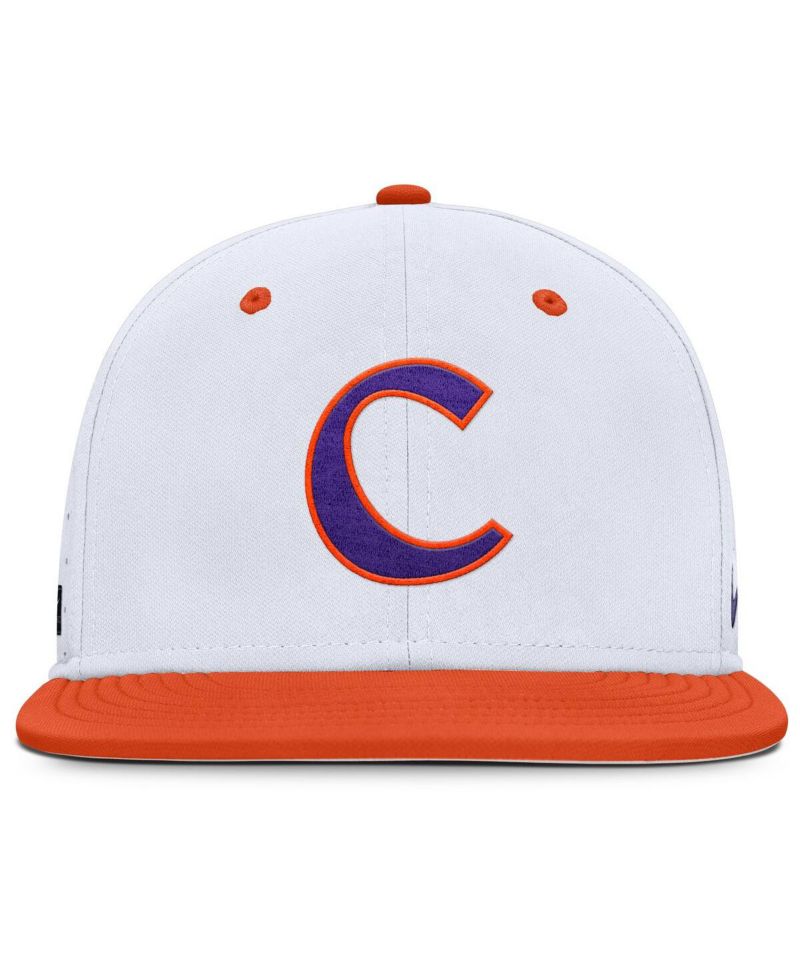 Men's White Clemson Tigers On-Field Dugout True Performance Fitted Hat