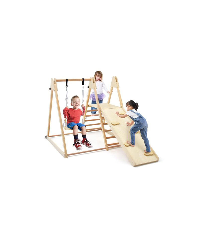 5-in-1 Foldable Adjustable-Swing Jungle Gym