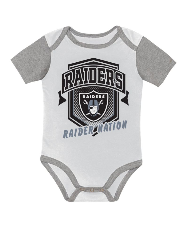 Baby Boys and Girls Las Vegas Raiders First Round Pick Three-Piece Bodysuit Set
